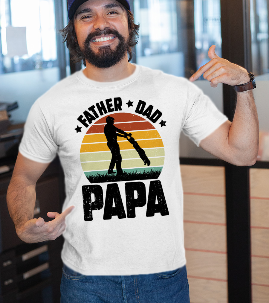 Father Dad Papa Vintage Sunset T-Shirt