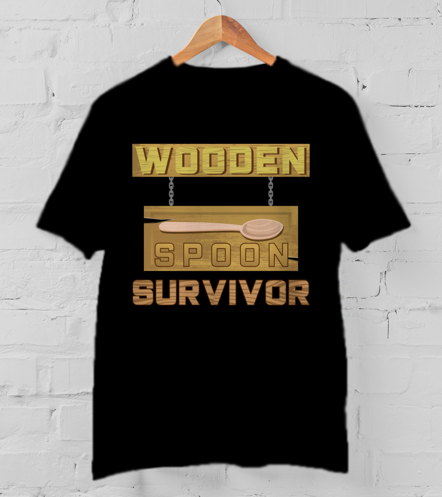 Wooden Spoon Survivor Rustic Hanging Sign Chain T-Shirt
