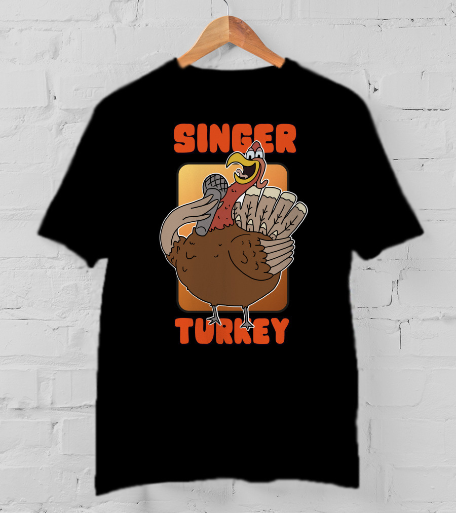Singer Turkey Funny Thanksgiving T-Shirt
