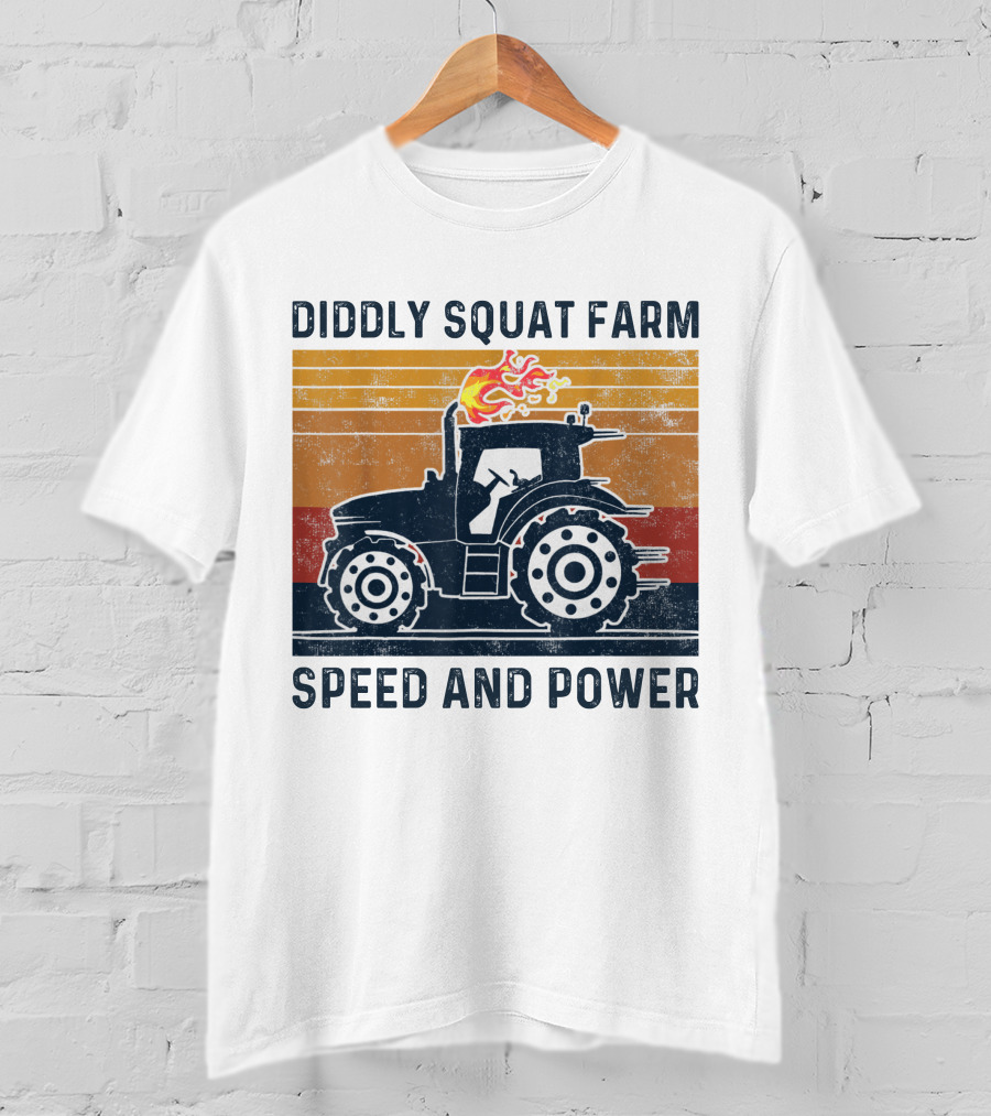 Diddly Squat Farm Tractor Speed And Power With Fire Elements T-Shirt