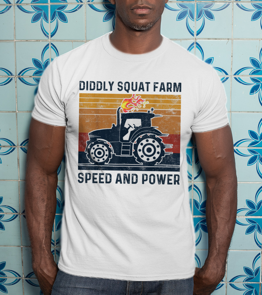 Diddly Squat Farm Tractor Speed And Power With Fire Elements T-Shirt