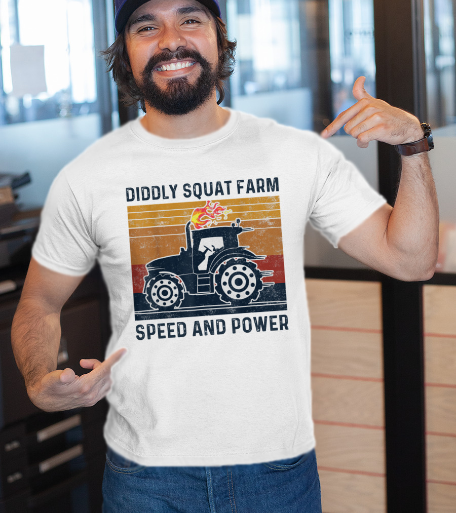 Diddly Squat Farm Tractor Speed And Power With Fire Elements T-Shirt