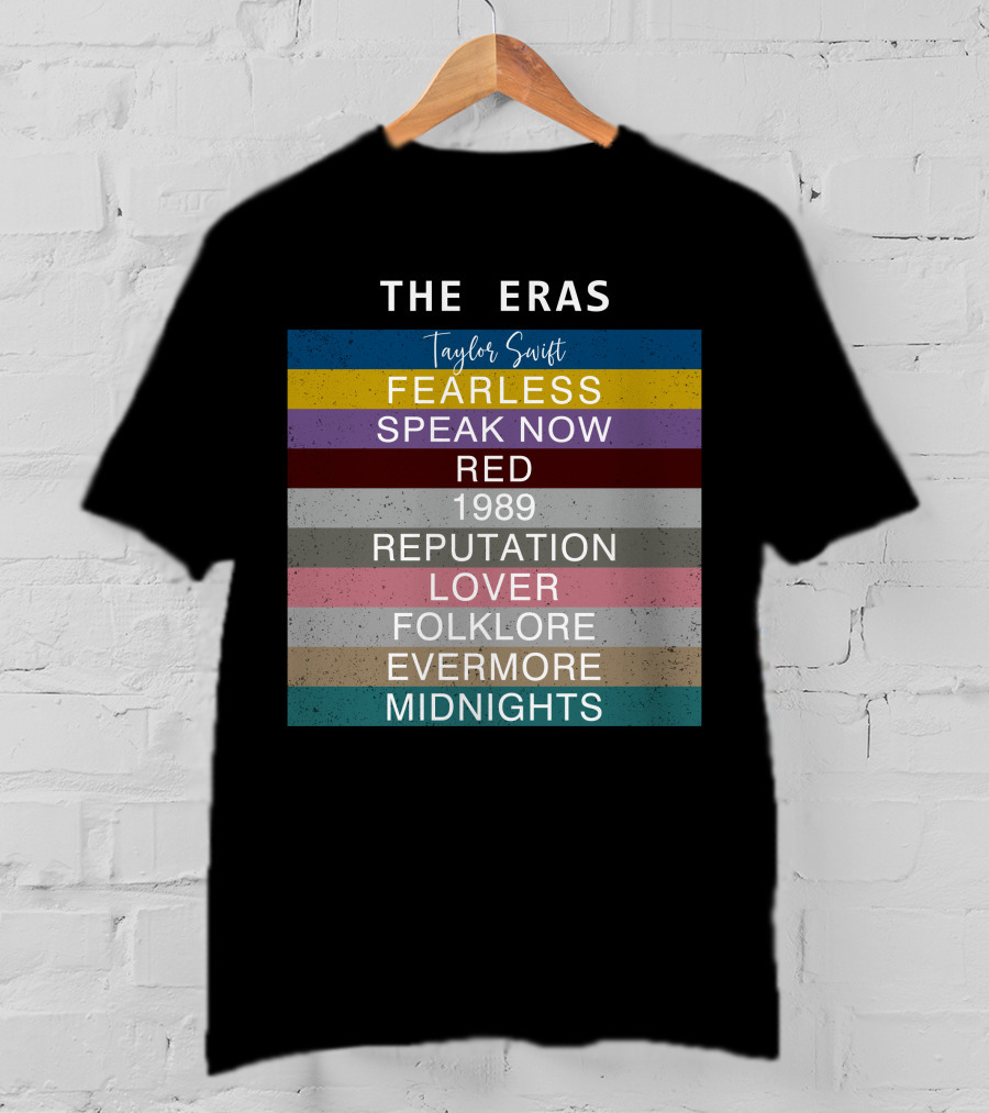 Taylor Swift The Eras Fearless Speak Now Red 1989 Reputation Lover Folklore Evermore Midnights T-Shirt