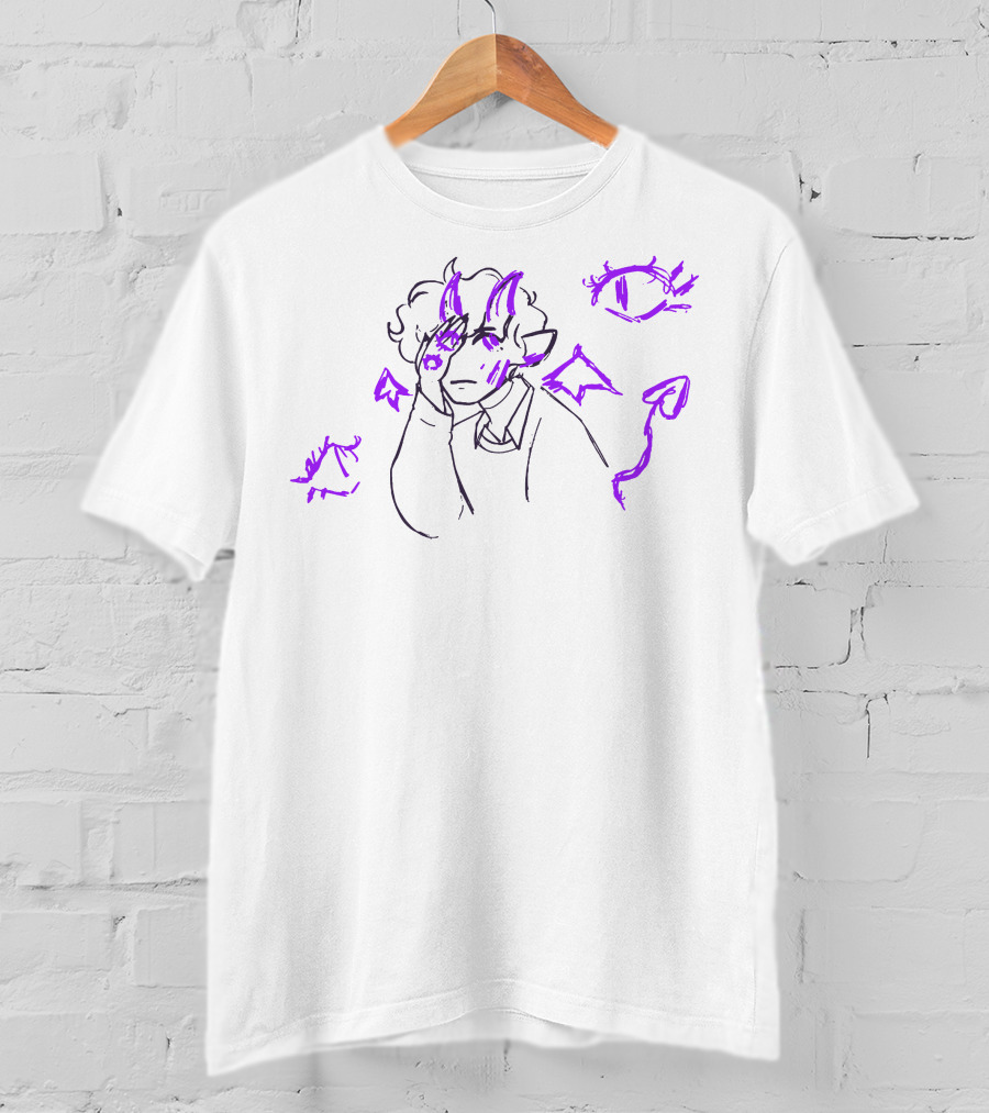 Jelly Bean Demon With Purple Eyes And Horns T-Shirt