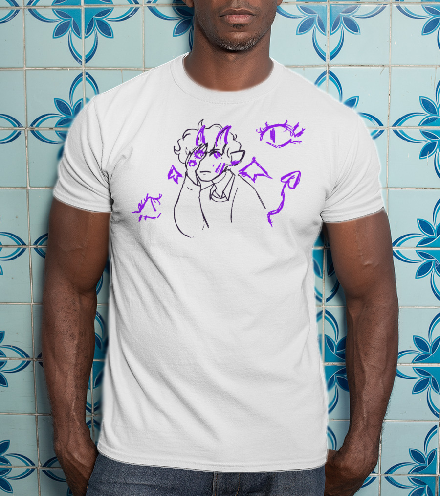 Jelly Bean Demon With Purple Eyes And Horns T-Shirt