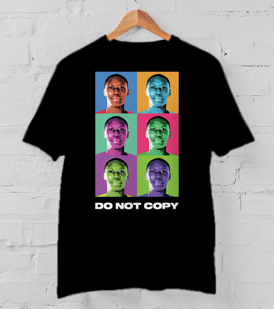 Khaby Lame Pop Art Style Do Not Copy Multi-Color Portraits T-Shirt