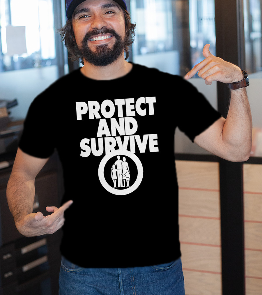 Protect And Survive Family Silhouette In Circle T-Shirt
