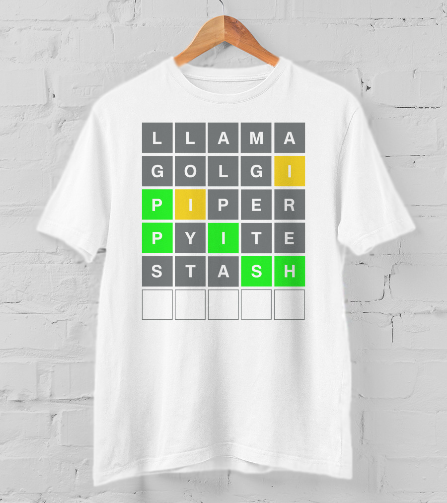 Llama Golgi Piper Pyite Stash Phish Wordle T-Shirt