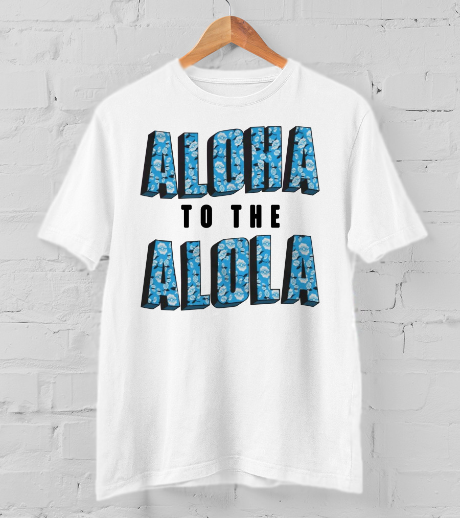 Aloha To The Alola Pokémon Pattern Typography T-Shirt