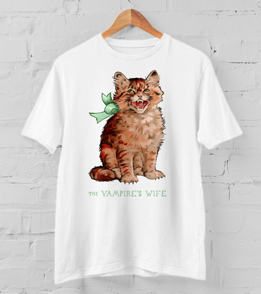 The Vampire's Wife Smiling Cat With Green T-Shirt