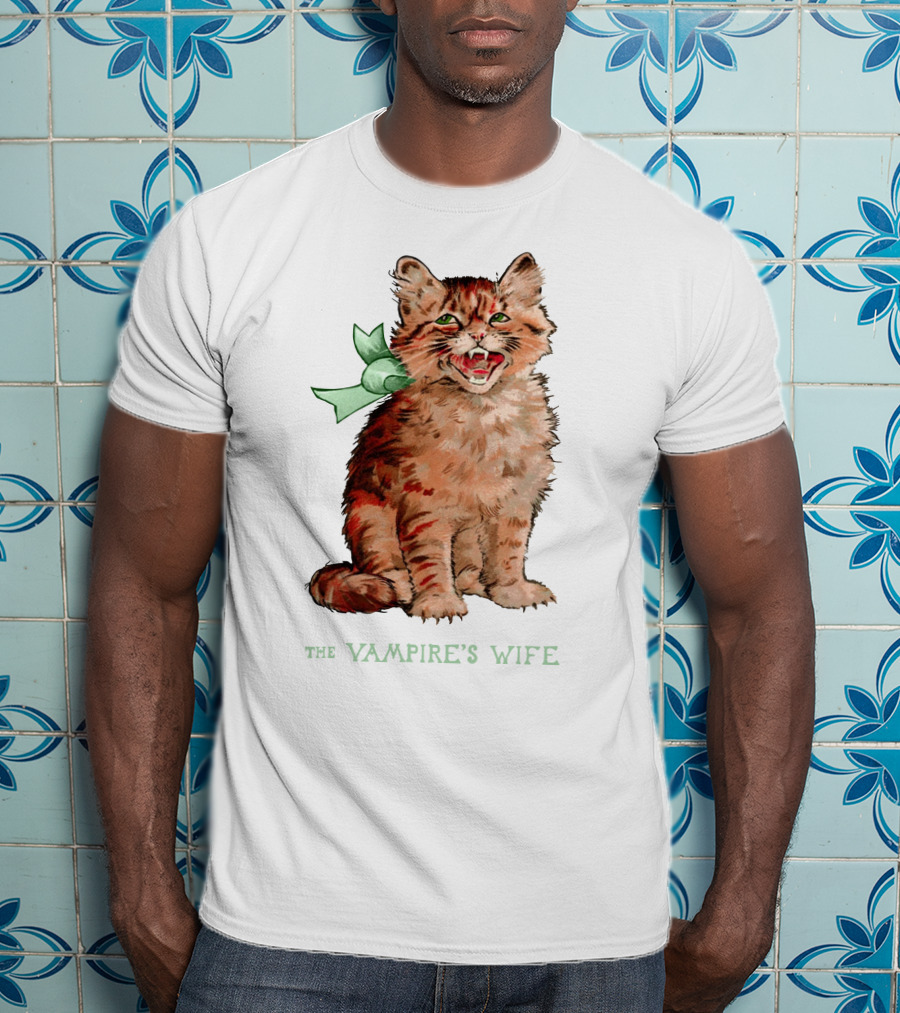 The Vampire's Wife Smiling Cat With Green T-Shirt