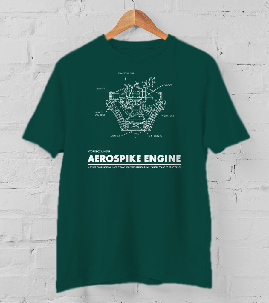 Hydrolox Linear Aerospike Engine Diagram Altitude Compensating Nozzle Turbo Pump T-Shirt