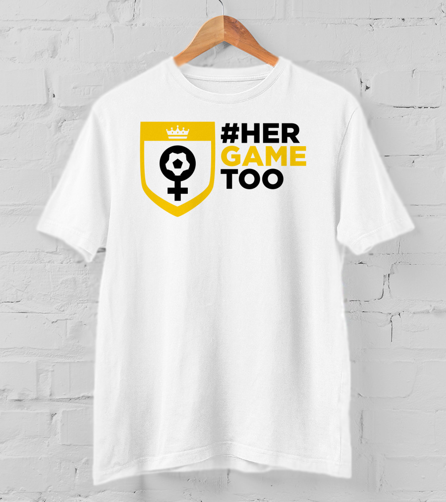 Her Game Too Soccer Symbol Empowerment T-Shirt