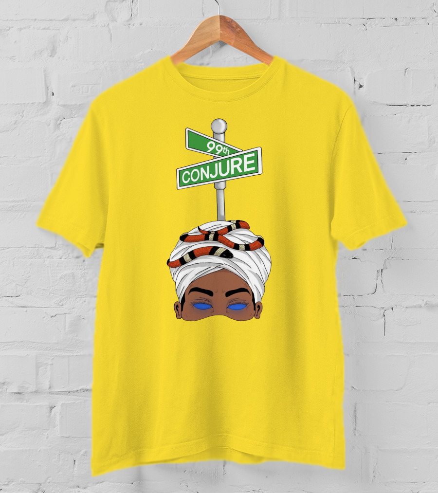 99Th Conjure Street Sign With Snake And Headwrap T-Shirt