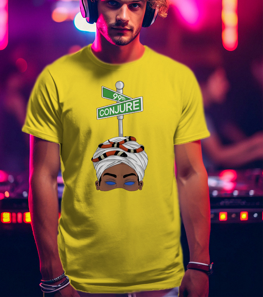 99Th Conjure Street Sign With Snake And Headwrap T-Shirt