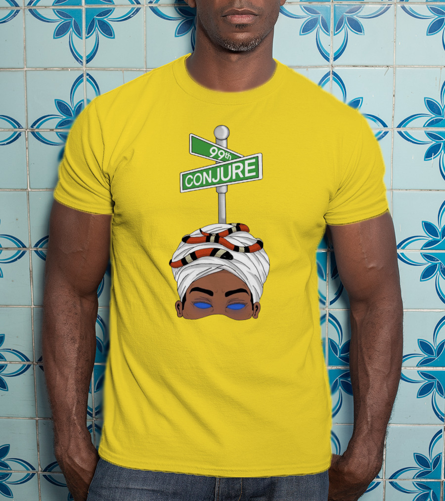 99Th Conjure Street Sign With Snake And Headwrap T-Shirt