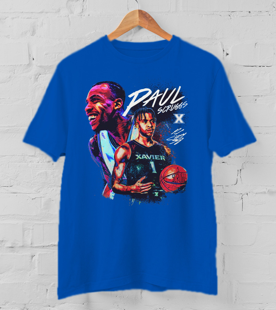 Paul Scruggs Xavier Basketball Number 1 Player Autograph Edition T-Shirt