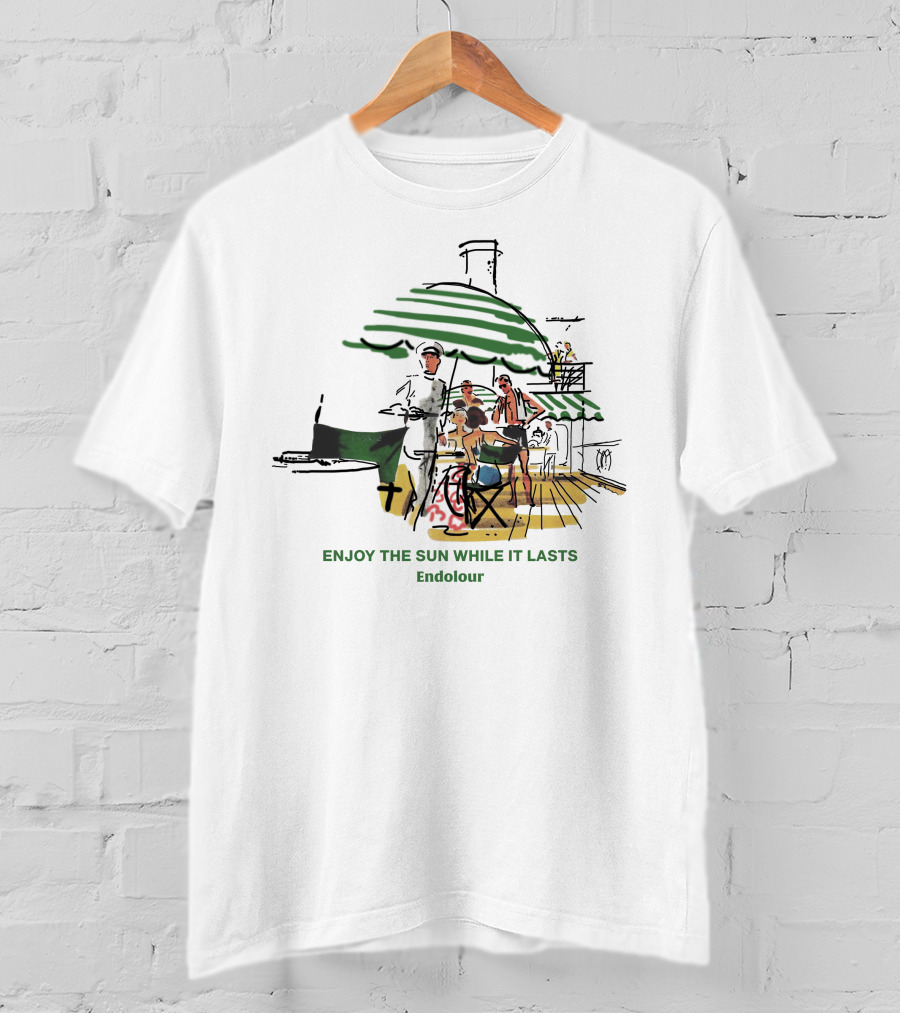 ENJOY THE SUN WHILE IT LASTS Endolour Deck Gathering Scene T-Shirt