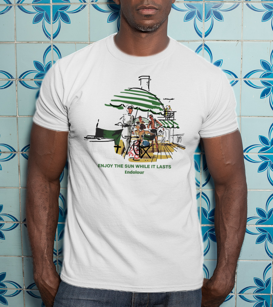 ENJOY THE SUN WHILE IT LASTS Endolour Deck Gathering Scene T-Shirt