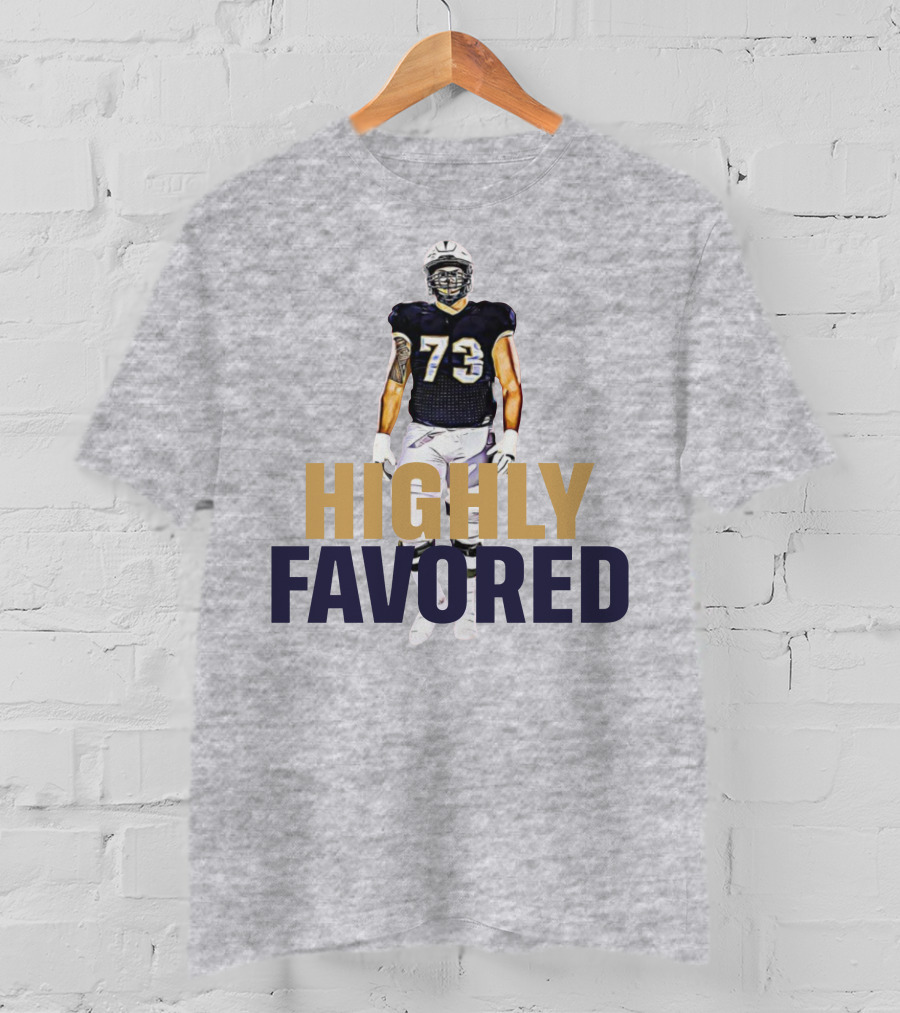 Highly Favored Football Player Number 73 T-Shirt