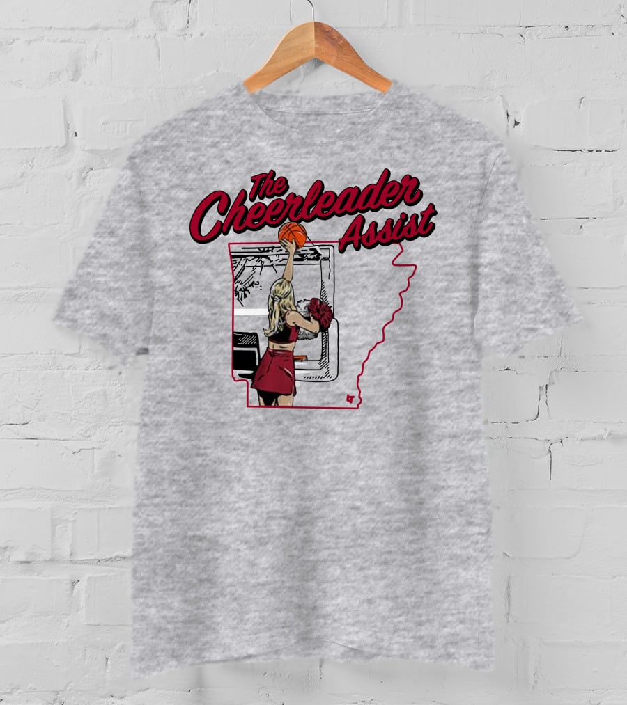 The Cheerleader Assist Arkansas Basketball Rim Scene T-Shirt