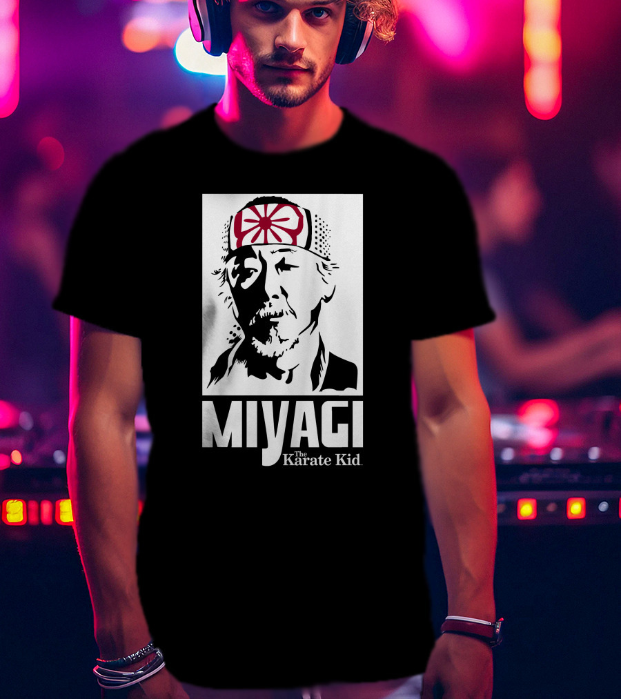 Miyagi The Karate Kid Headband Stencil T-Shirt