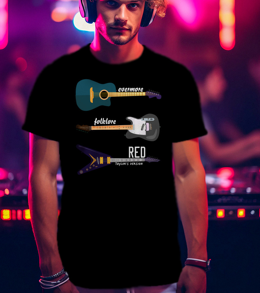 Evermore Folklore Red Taylor's Version Guitars T-Shirt