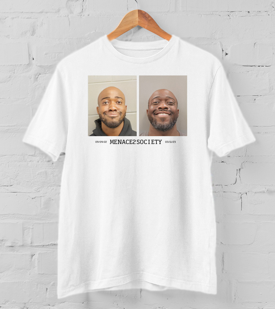 MENACE2SOCIETY Raw Dog It Shot Mugshot Duo T-Shirt