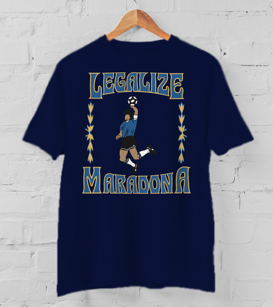 LEGALIZE MARADONA Soccer Legend Iconic T-Shirt