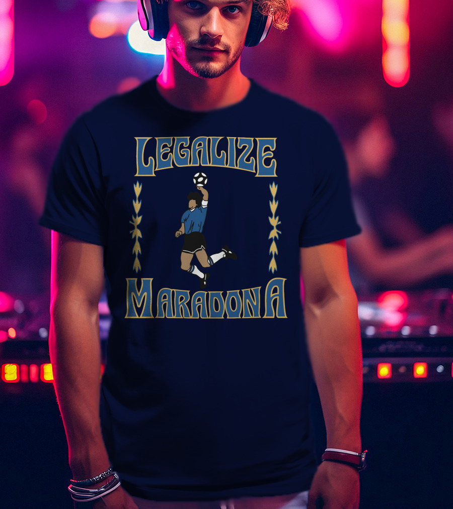 LEGALIZE MARADONA Soccer Legend Iconic T-Shirt