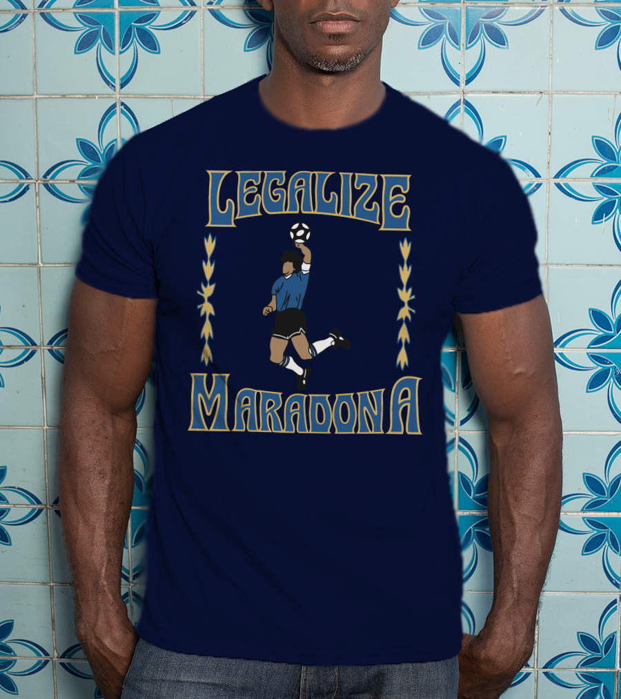 LEGALIZE MARADONA Soccer Legend Iconic T-Shirt