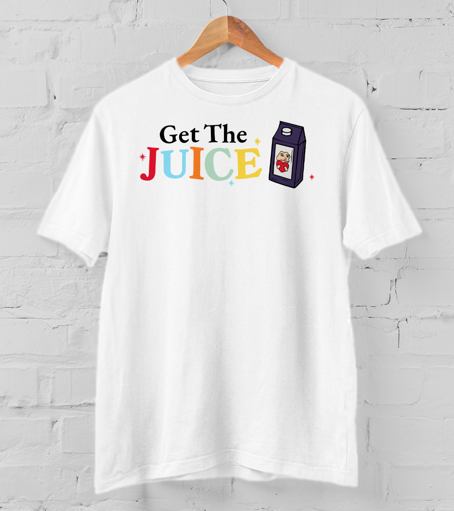 Get The Juice With Cartoon Character Juice Box T-Shirt