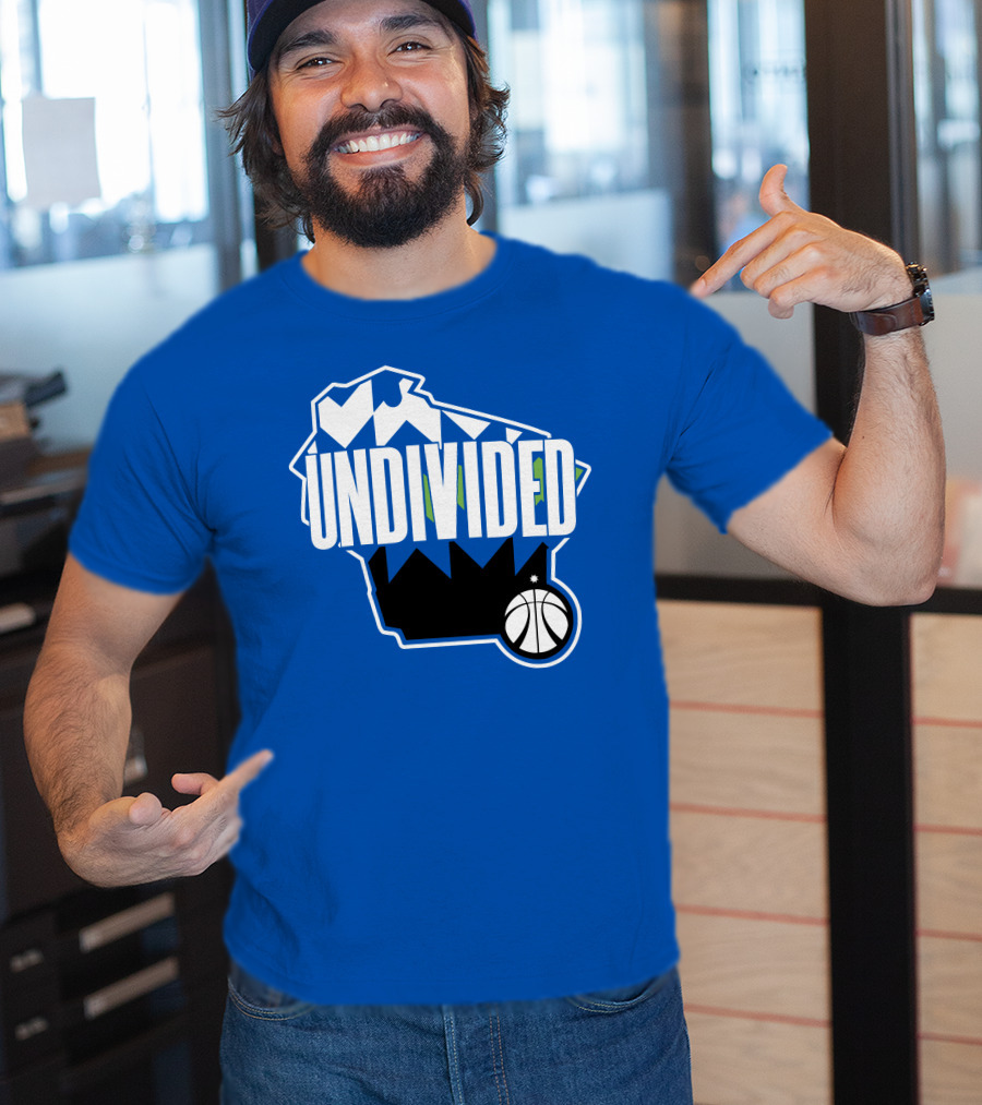 Pat Connaughton Undivided Milwaukee Basketball Map Blue T-Shirt