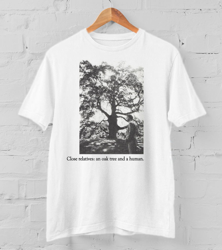 Close Relatives An Oak Tree And A Human T-Shirt