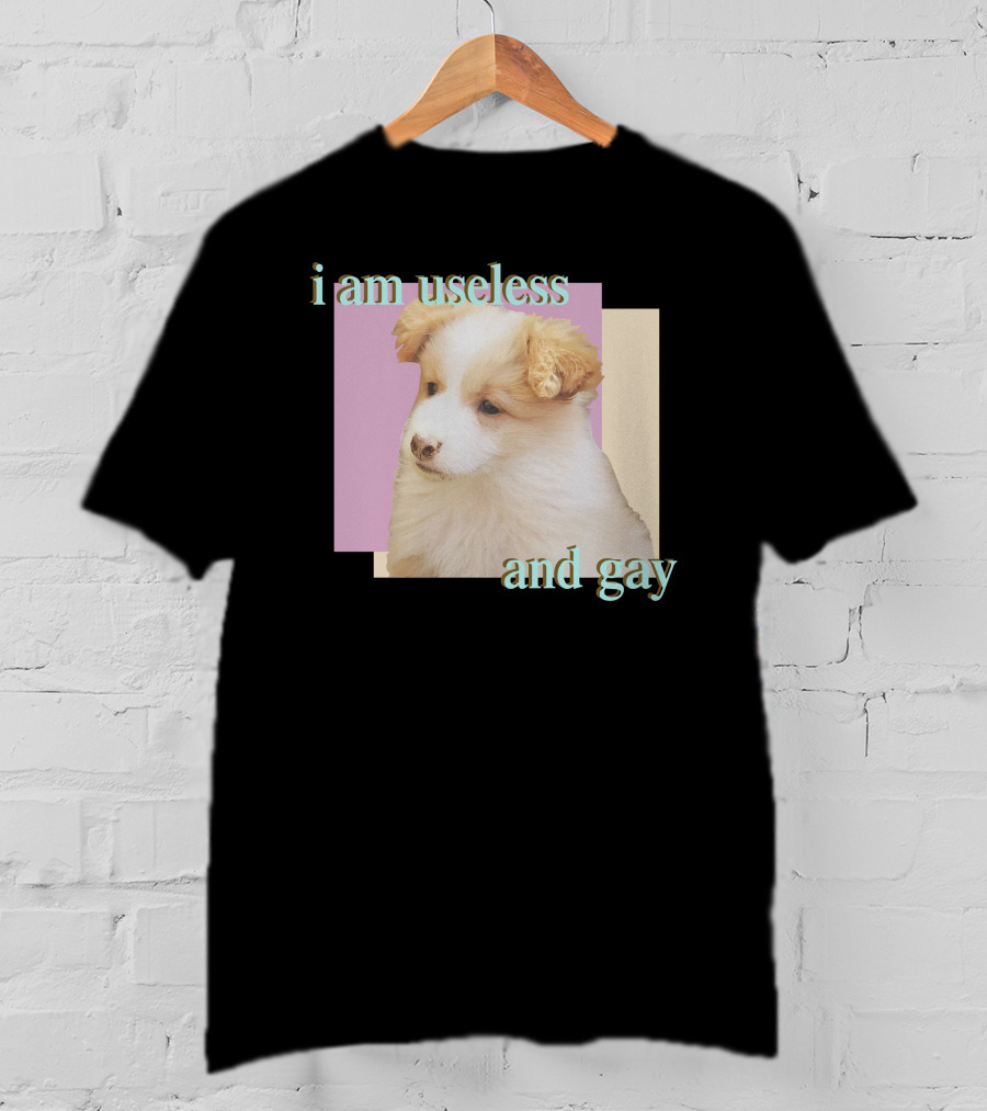 I Am Useless And Gay Fluffy Puppy T-Shirt