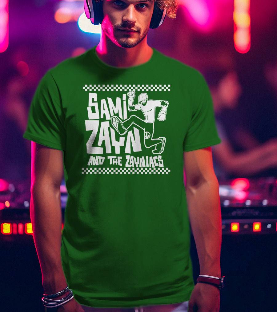 Sami Zayn And The Zayniacs Checkerboard Jumping Person T-Shirt