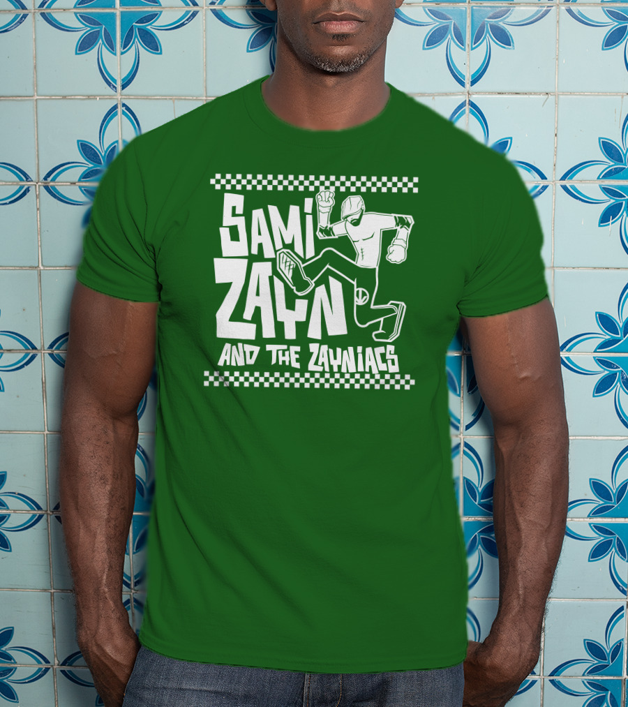 Sami Zayn And The Zayniacs Checkerboard Jumping Person T-Shirt