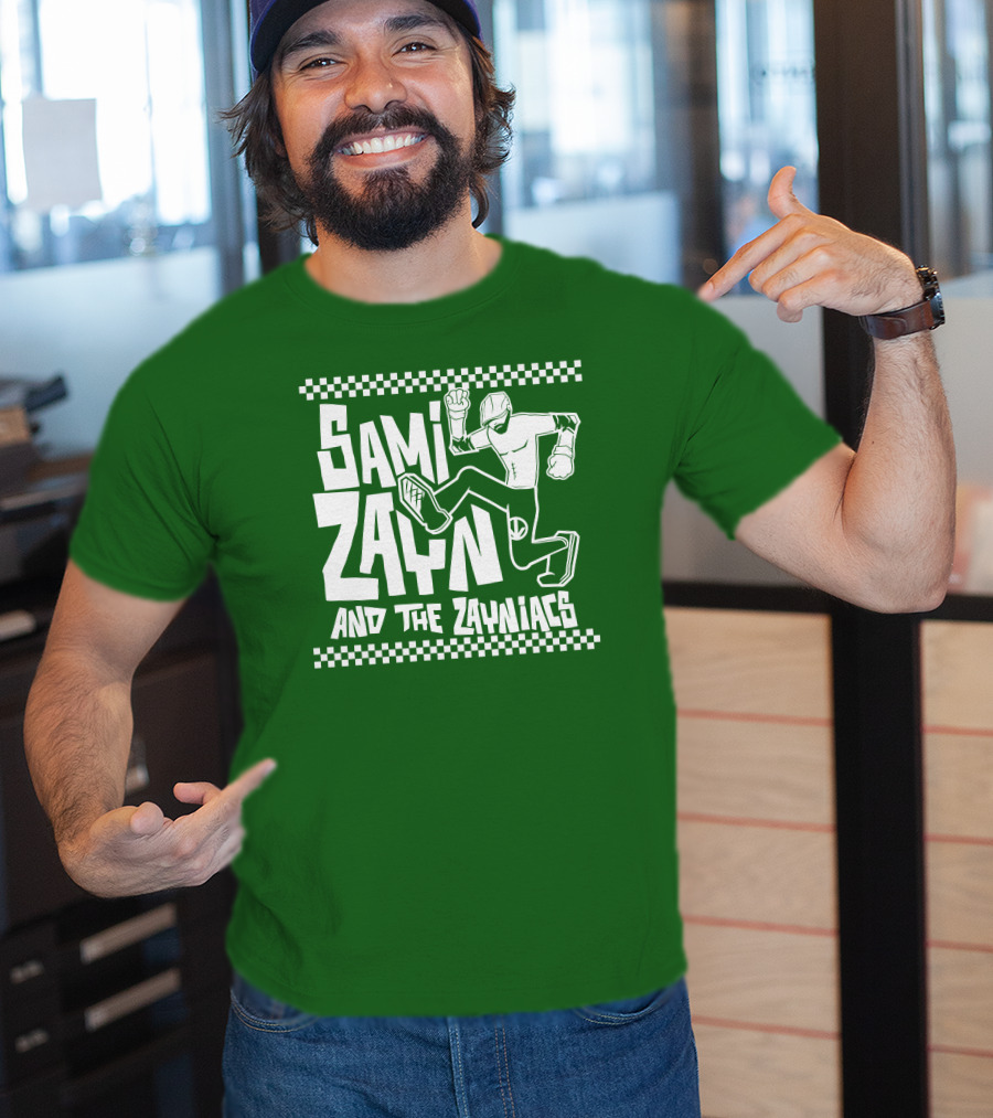 Sami Zayn And The Zayniacs Checkerboard Jumping Person T-Shirt