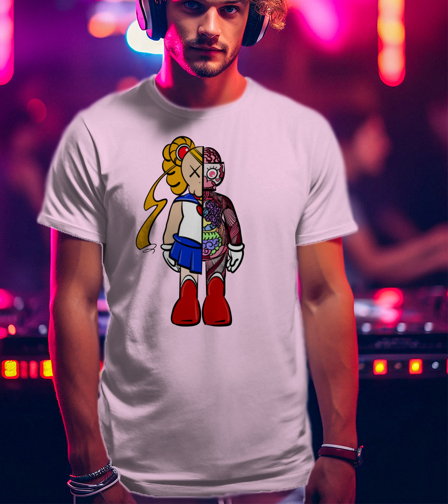 Sailor Kaws Moon Anatomical Hybrid T-Shirt