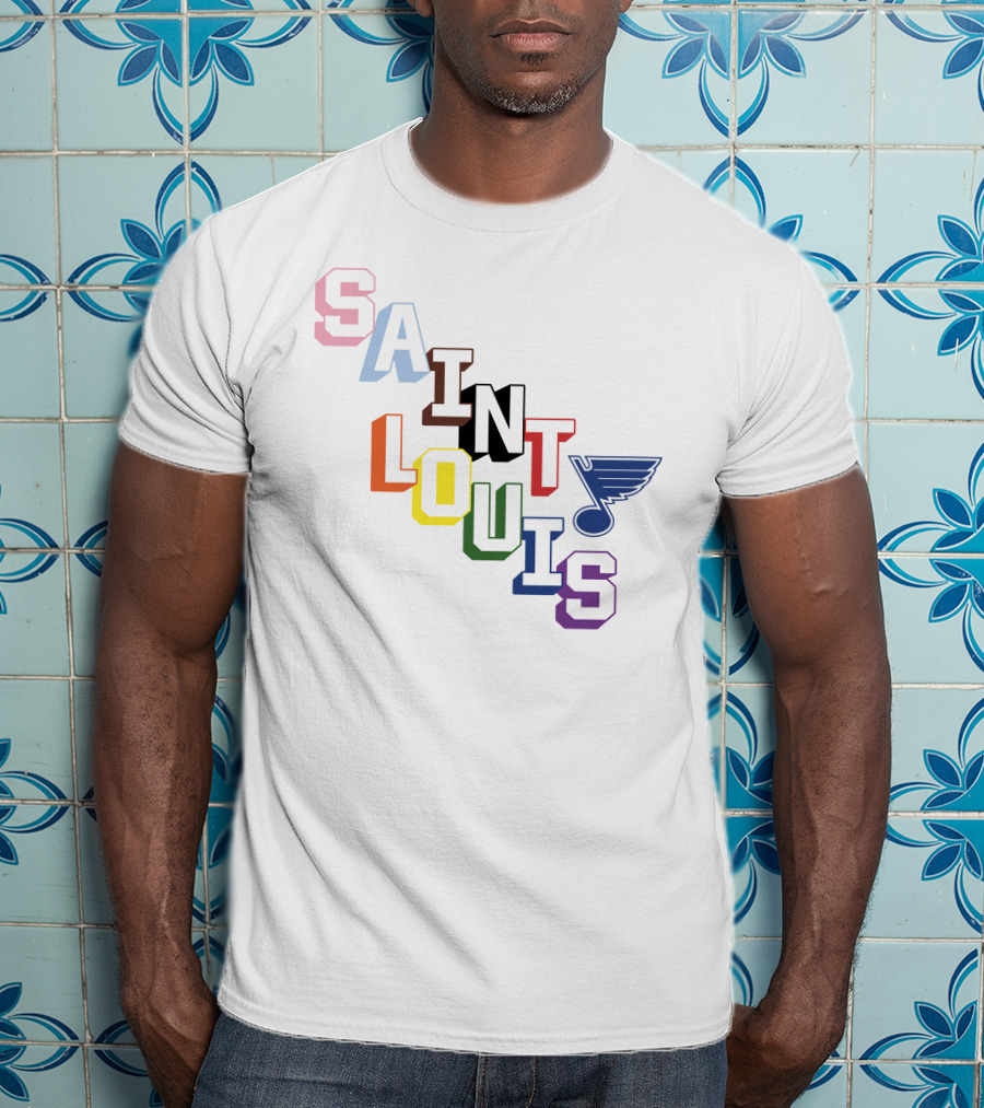 Saint Louis Blues Pride Rainbow Saint Louis T-Shirt