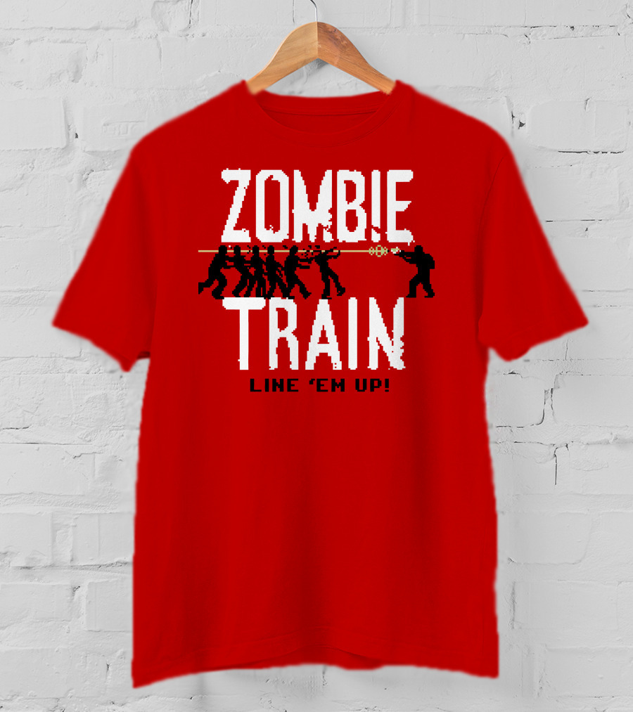 Zombie Train Line 'Em Up Shooter Challenge T-Shirt