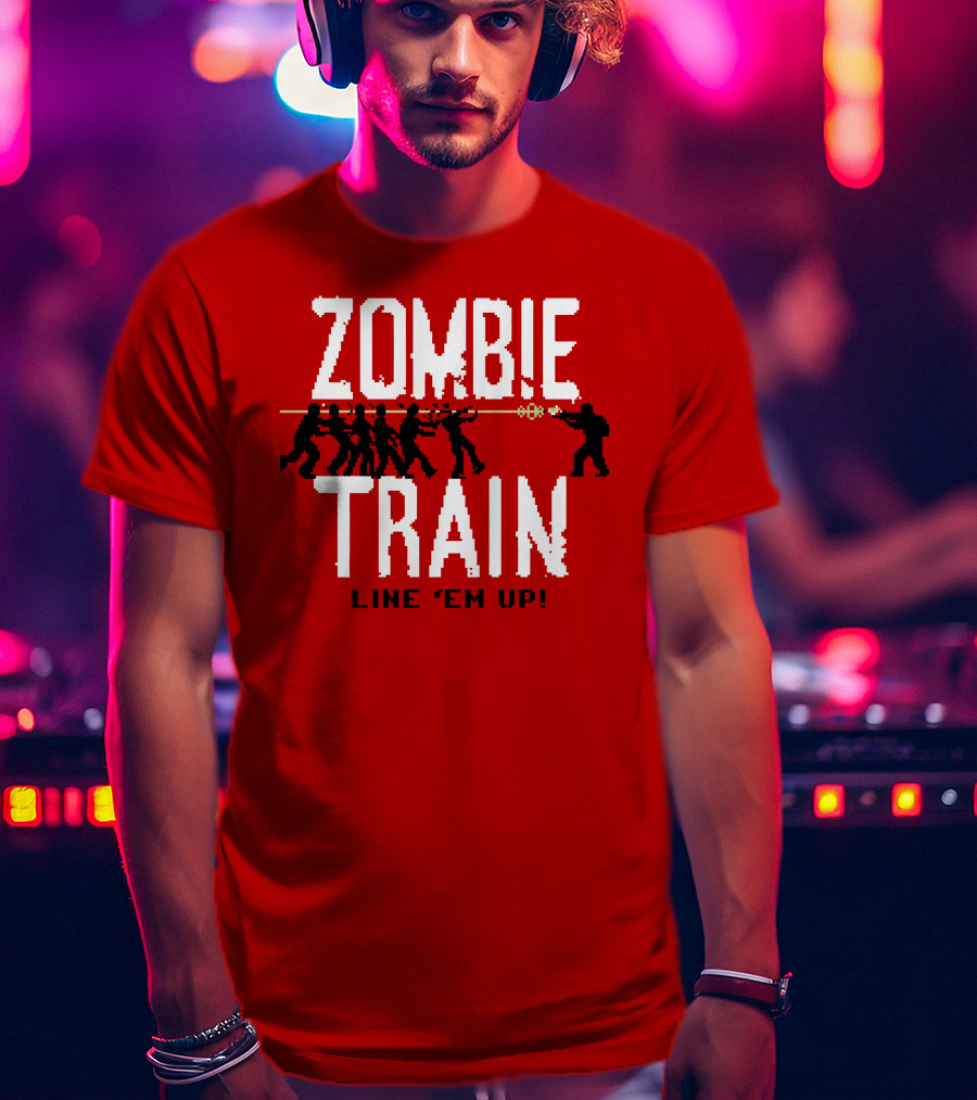 Zombie Train Line 'Em Up Shooter Challenge T-Shirt