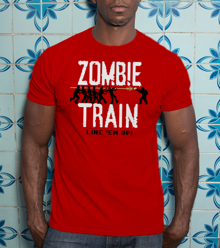 Zombie Train Line 'Em Up Shooter Challenge T-Shirt