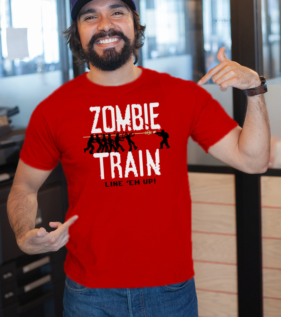 Zombie Train Line 'Em Up Shooter Challenge T-Shirt