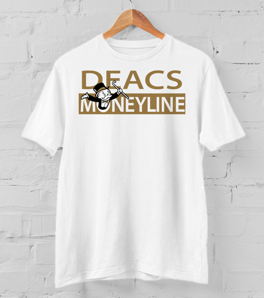 Deacs Moneyline Top Hat Cane Monopoly Character T-Shirt