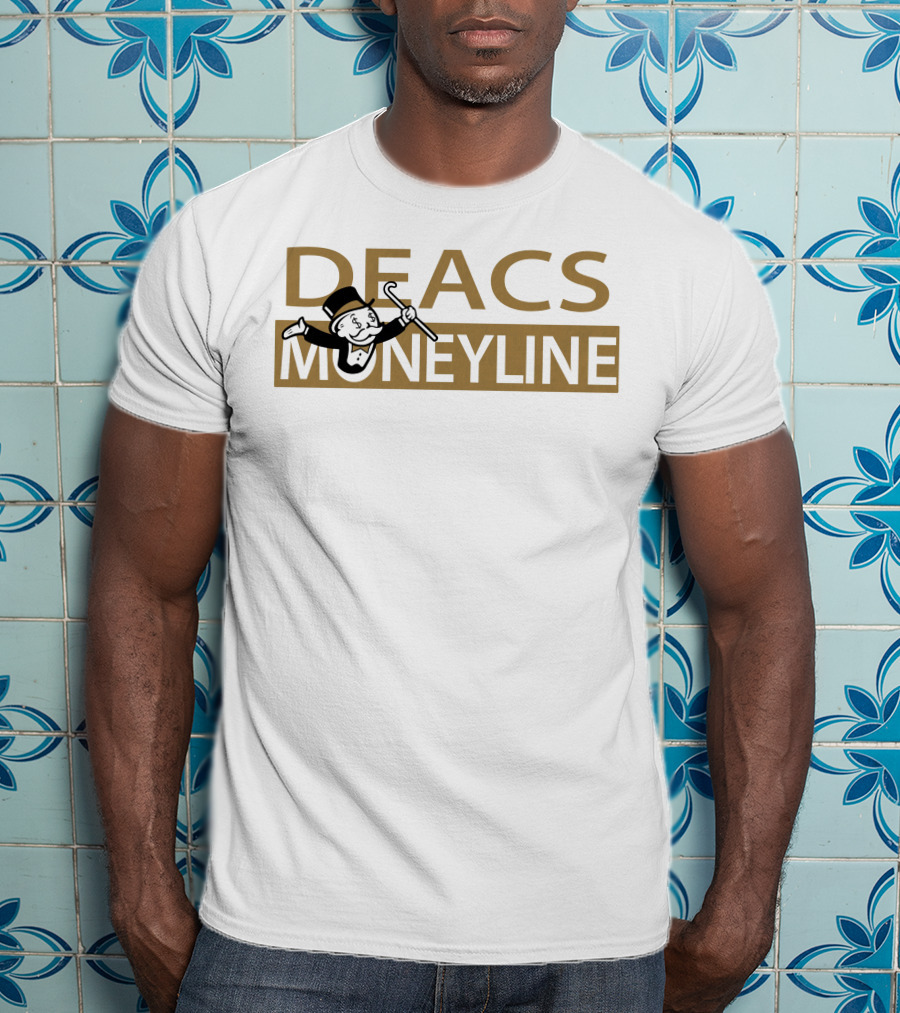 Deacs Moneyline Top Hat Cane Monopoly Character T-Shirt