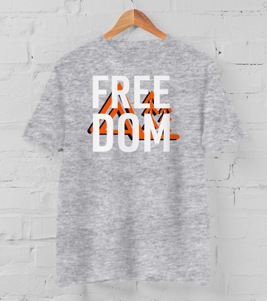 Jim Sterling Free Dom Geometric Triangles Orange Black 3D Effect T-Shirt