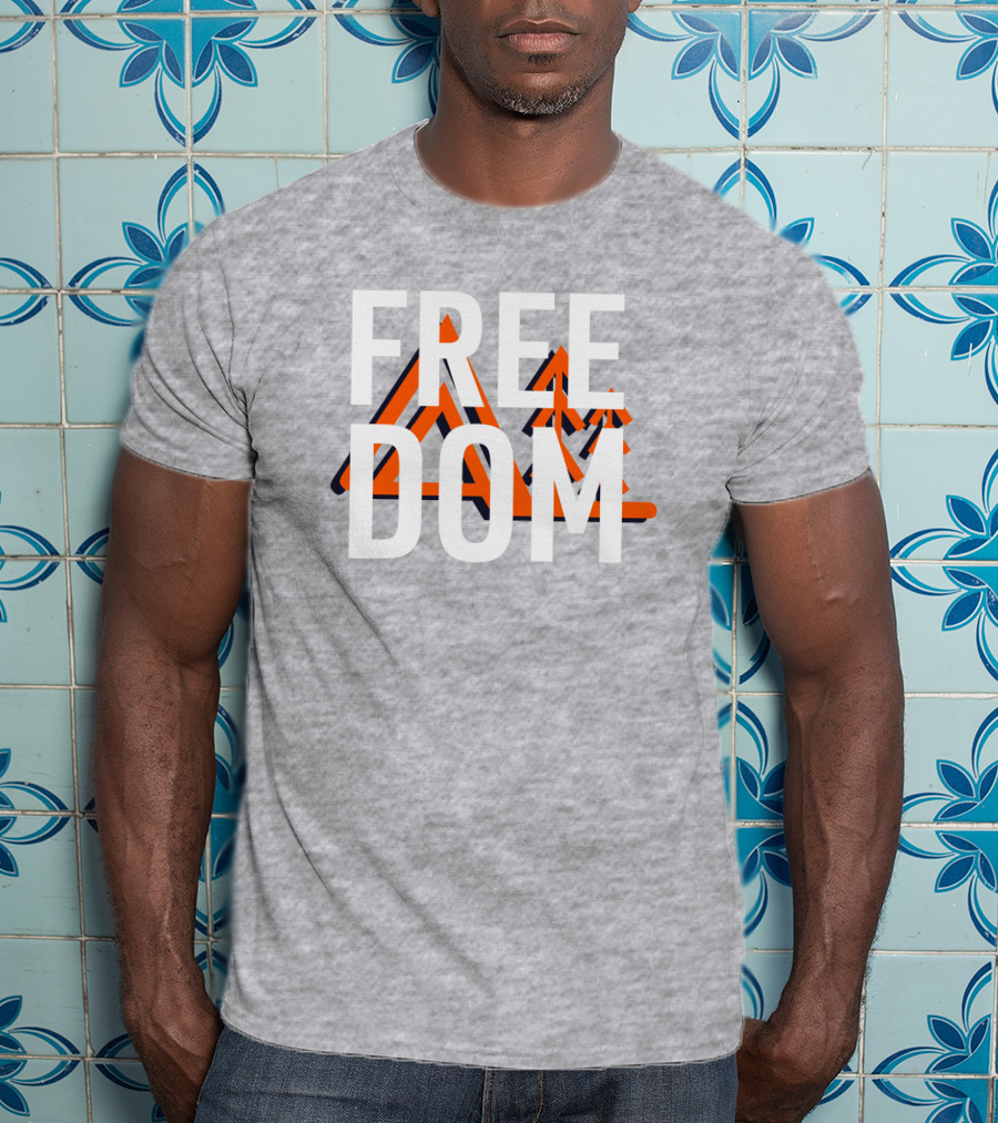 Jim Sterling Free Dom Geometric Triangles Orange Black 3D Effect T-Shirt