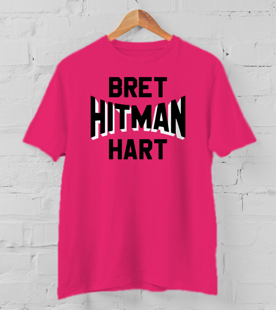 Roots Of Fight Bret Hitman Hart Pink T-Shirt