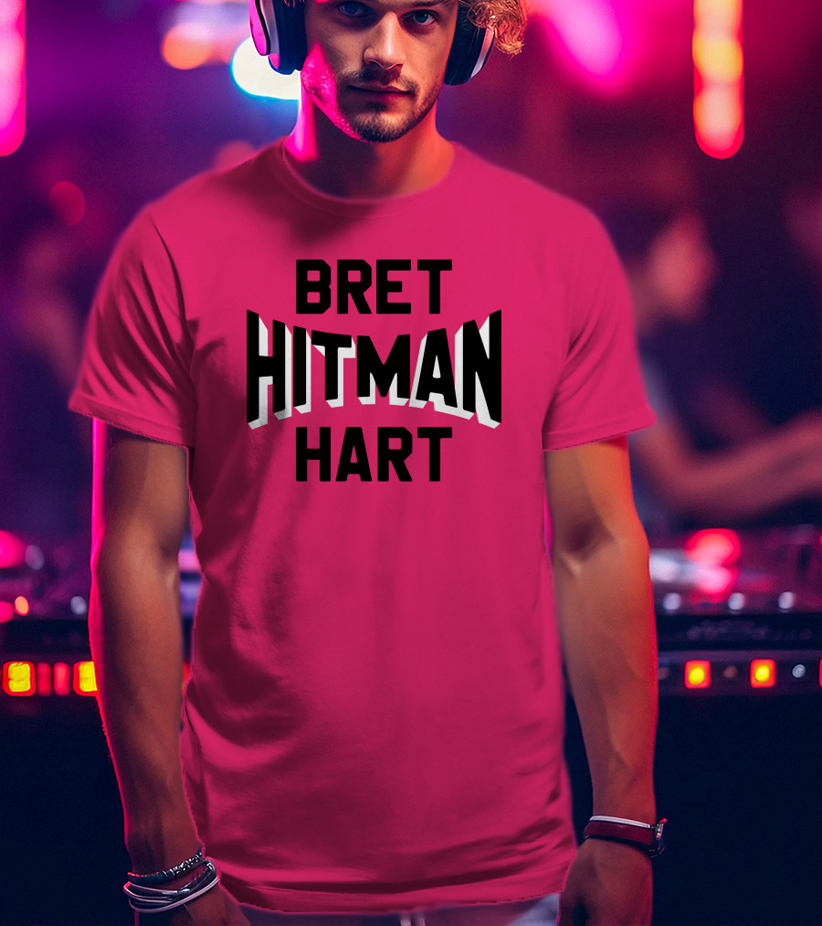 Roots Of Fight Bret Hitman Hart Pink T-Shirt